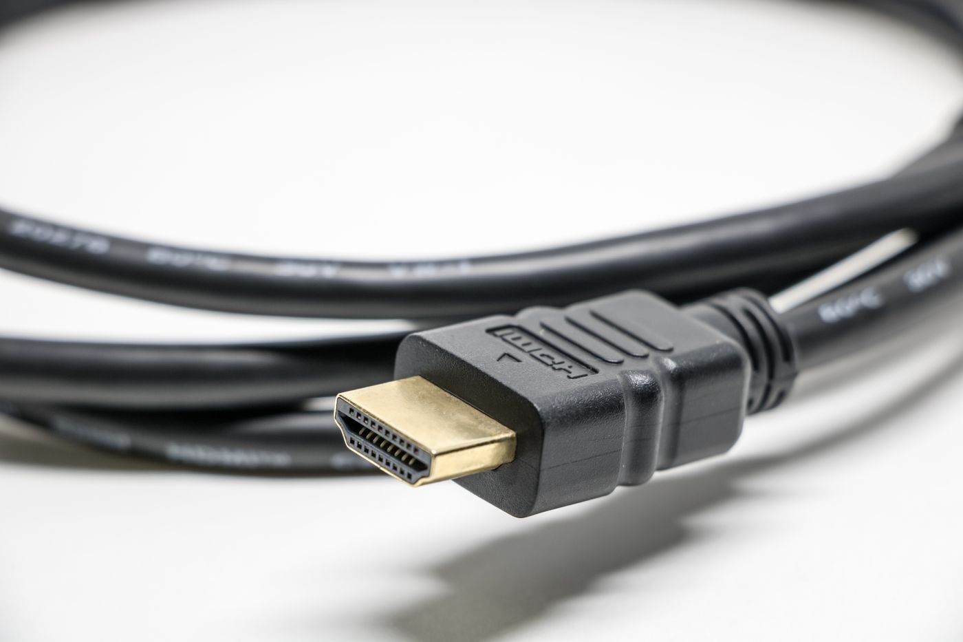 HDMI cable plug viewed close up