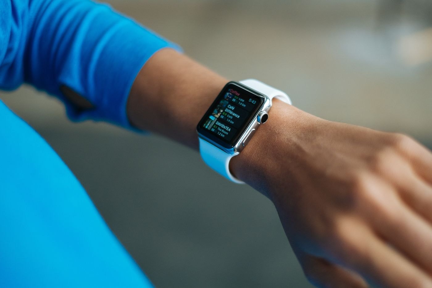 Smartwatch showing digital time on a wrist